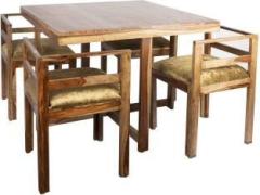 Ikiriya Premium Quality Sheesham Solid Wood Dining Set for Living Room Solid Wood 4 Seater Dining Set