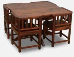 Indiacrafts Bodden Sheesham Wood 4 Seater Dining Set In Honey Oak Finish Solid Wood 4 Seater Dining Set