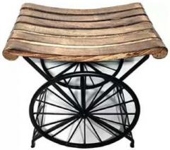 Indian Decor Szy Wood and Iron Side Decorative Table Solid Wood Side Table