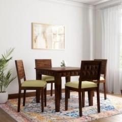 Induscraft Diamond Upholstery Sheesham Solid Wood 4 Seater Dining Set