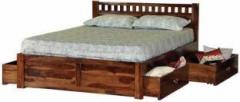 Induscraft Ethina Modern Solid Wood King Bed With Storage