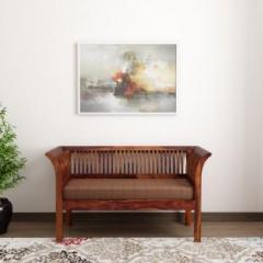 Induscraft Wooden Daisy Sheesham Fabric 2 Seater Sofa