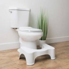 Jigshtial Plastic Toilet Foot Supporter Stool for Western Toilet Scientific Angle Anti Slip for Better Posture Bathroom Stool