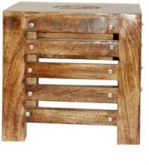 Khan Handicrafts Wooden square shape stool Stool