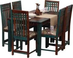 Khatiera 6 Seater Maharaja Dining Table With Cushion Solid Wood 6 Seater Dining Set