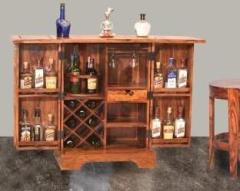 Khatiera Premium Quality Sheesham Wood Bar Cabinet Solid Wood Bar Cabinet
