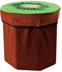 Kids Mandi Creative 3D Kiwi Fruit Design Multipurpose Foldable Velvet Storage Seat Box Living & Bedroom Stool