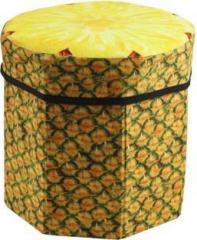 Kids Mandi Creative 3D Pineapple Design Multipurpose Foldable Velvet Storage Seat Box Living & Bedroom Stool