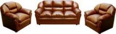 Knight Industry Solid Wood 3 + 1 + 1 TAN Sofa Set