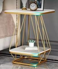 Kraftvalley Side Table, End Tables Corner Table Living Room Double Tier Metal End Table