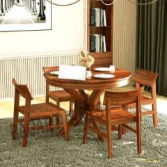 Krishna Wood Decor Solid Wood 4 Seater Dining Table Set With 4 Chair For Dining Room|Dining Set Solid Wood 4 Seater Dining Set