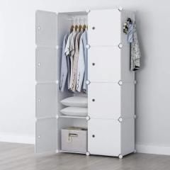 Krishyam 8 Cubes Portable Clothes Closet and Dresser Garment Rack | Storage Organizer High Density Block Board Collapsible Wardrobe