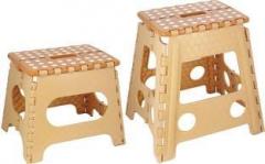 Kuber Industries 2 Pcs Big & Small Size Foldable Step Stool with Anti Slip Dots and Strong Support CTKTC1907 Stool