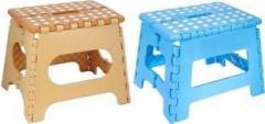Kuber Industries 2 Pcs Small Size Foldable Step Stool with Anti Slip Dots and Strong Support CTKTC1899 Stool