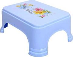 Kuber Industries Floral Print Plastic Anti Slip Bathroom Stool, Blue Stool