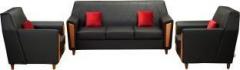Kurlon Leatherette 3 + 1 + 1 Black Sofa Set