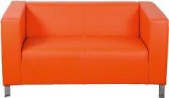 Lakdi Orange Fully Cushioned Two Seater Sofa With Stainless Steel Legs, Ideal For Home & Office. Leatherette 2 Seater Sofa