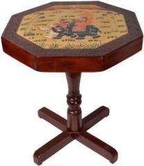 Lal Haveli Hand Painted Telephone / Corner Stool Solid Wood Bedside Table