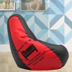 Lazzy XL Printed Law of Motion Black Red Teardrop Bean Bag With Bean Filling