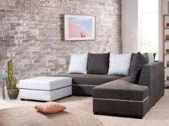 Lillyput Fabric 3 + 1 + 1 Black Sofa Set