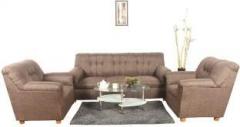 Lillyput Fabric 3 + 1 + 1 Brown Sofa Set