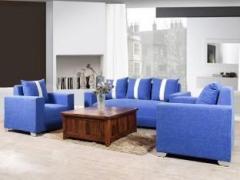 Lillyput Fabric 3 + 1 + 1 Ink Blue Sofa Set