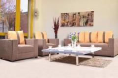 Lillyput Mika Fabric 3 + 1 + 1 Brown & Yellow Sofa Set