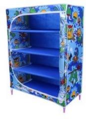 Little One's 4 Shelves Powder Coated Carbon Steel Collapsible Wardrobe