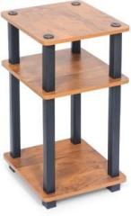 Livzing Turn N Tube 3 Tier Wooden Bedside Table for Bedroom Brown Engineered Wood Side Table