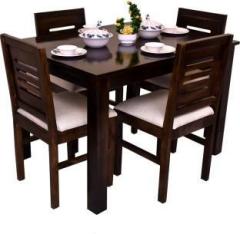 Lizzawood Premium Quality Wooden Furniture Dining Table with 4 Chair Solid Wood 4 Seater Dining Set