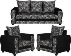 Look In Furniture Fabric 3 + 1 + 1 black/ silver Sofa Set