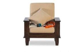 Madhav Decore Premium Quality Sheesham Wood Fabric 1 Seater Sofa
