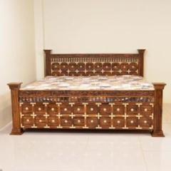Madhav Decore Royal Sheeshamwood King Size Bed with Storage Solid Wood King Box Bed