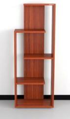 Madhuran Nishita Decorative Free Standing Rack Wooden With 5 Shelf Bookcase Space Saving Books Holder Stand Colour Classic Walnut Engineered Wood Open Book Shelf