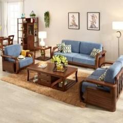 Mahimart And Handicrafts Fabric 3 + 2 + 1 Brown Sofa Set