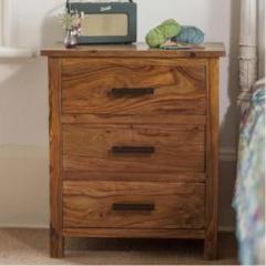 Mamata Wood Decor Sheesham Wood Bedside Table with 3 Drawer for Storage | SideTable With Storage Solid Wood End Table