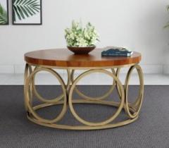 Mamata Wood Decor Sheesham Wood Center Coffee Table for Living Room Table|Metal Tea Table Solid Wood Coffee Table