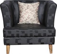 Master Kraft Black Cheetah In Leatherite Black Leatherette 1 Seater Sofa