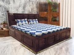Meera Handicraft bed solid sheesham wood in king size Delivery Condition DIY Solid Wood King Box Bed