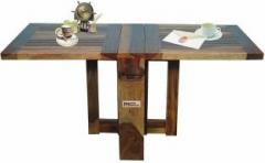 Meera Handicraft Folding space saving Sheesham Wood Solid Wood 4 Seater Dining Table
