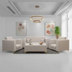Mfur Traditional Sofa Set without Center Table & Without Cushion Fabric 3 + 1 + 1 Sofa Set