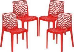 Mijha Spider Web Plastic Chairs PP Material/Crystal Chairs/Web Chairs/Spider Chairs/Rattan Chairs Set of 4 Plastic Outdoor Chair