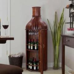 Mk Furniture Premium Quality Sheesham Wood Bar Bottle Case Solid Wood Bar Cabinet