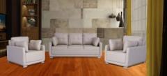 Muebles Casa Contemporary & Modern Leatherette 3 + 1 + 1 Beige Sofa Set