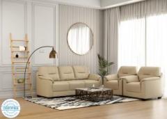 Muebles Casa Croma Leatherette 3 + 1 + 1 Beige Sofa Set