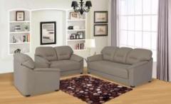 Muebles Casa Croma Leatherette 3 + 2 + 1 Beige Sofa Set