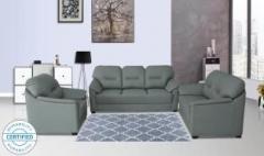 Muebles Casa Croma Leatherette 3 + 2 + 1 Grey Sofa Set