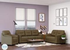 Muebles Casa Croma Leatherette 3 + 2 + 1 Tan Brown Sofa Set