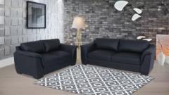 Muebles Casa Thar Leatherette 3 + 2 Black Sofa Set