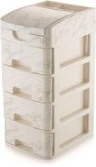 Nabhya Desktop Cosmetic & Make up Organizers Small Size Drawer 4 Plastic Free Standing Chest of Drawers